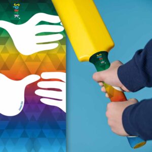 We are spark. Cricket Bat guide grips for kids - raibow