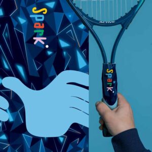We are spark. Tennis Racquet guide grips for kids - blue