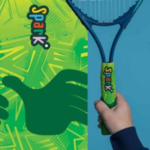 We are spark. Tennis Racquet guide grips for kids - lime
