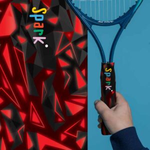 We are spark. Tennis Racquet guide grips for kids - red